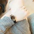  Shop Authentic Gucci Diamantissima Diamonds Black Dial Black Leather Strap Watch For Women - YA141403 - Luxxuri