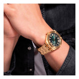  Shop Authentic Guess Asset Quartz Green Dial Gold Steel Strap Watch For Men - GW0575G2 - Luxxuri