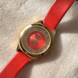  Shop Authentic Marc Jacobs Henry Skeleton Red Dial Red Leather Strap Watch for Women - MBM1338 - Luxxuri