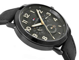  Shop Authentic Tommy Hilfiger Briggs Black Dial Black Leather Strap Watch for Men - 1791426 - Luxxuri