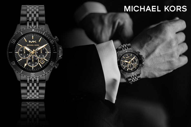  Shop Authentic Michael Kors Bayville Chronograph Black Dial Black Steel Strap Watch For Men - MK8750 - Luxxuri