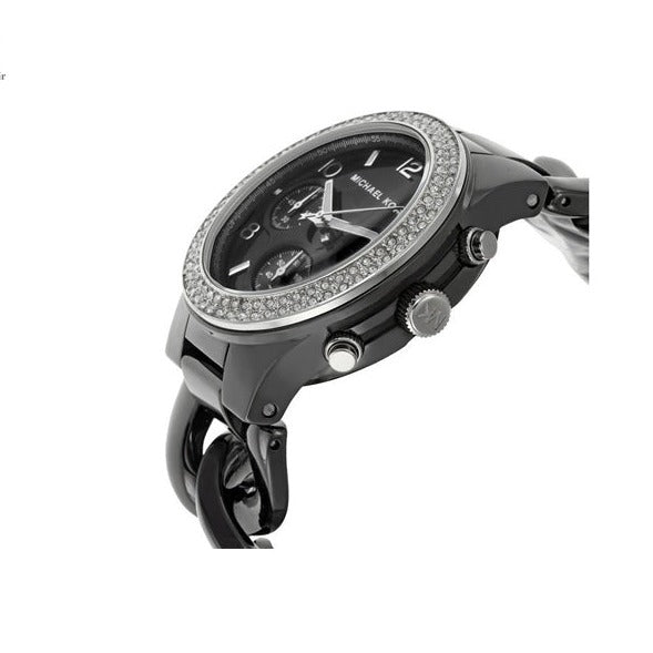 Michael Kors Ceramic Black Dial Black Steel Strap Watch for Women - MK5388