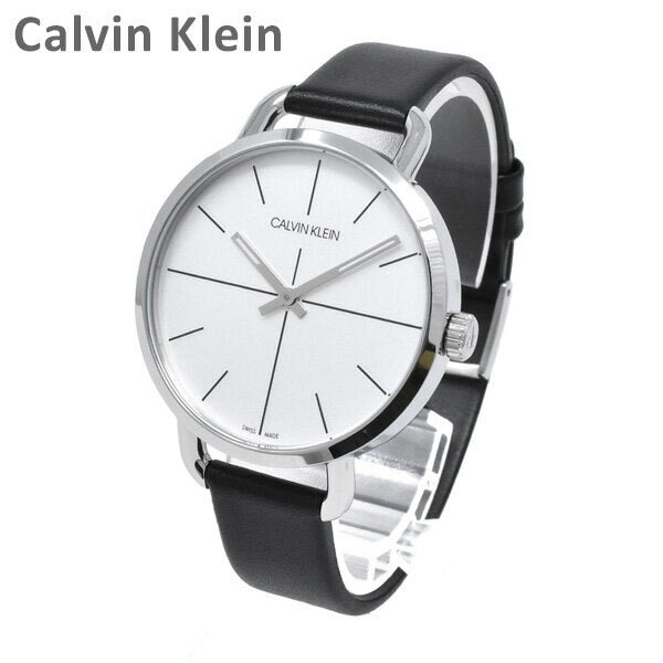  Shop Authentic Calvin Klein Evan White Dial Black Leather Strap Watch for Women - K7B231CY - Luxxuri
