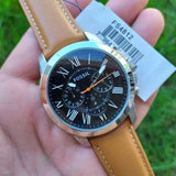  Shop Authentic Fossil Grant Chronograph Green Dial Brown Leather Strap Watch for Men - FS4918 - Luxxuri