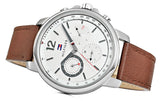  Shop Authentic Tommy Hilfiger Landon Chronograph White Dial Brown Leather Strap Watch for Men - 1791531 - Luxxuri