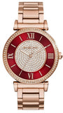  Shop Authentic Michael Kors Caitlin Red Dial Rose Gold Stainless Steel Strap Watch for Women - MK3377 - Luxxuri