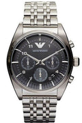  Shop Authentic Emporio Armani Franco Black Dial Silver Steel Strap Watch For Men - AR0373 - Luxxuri