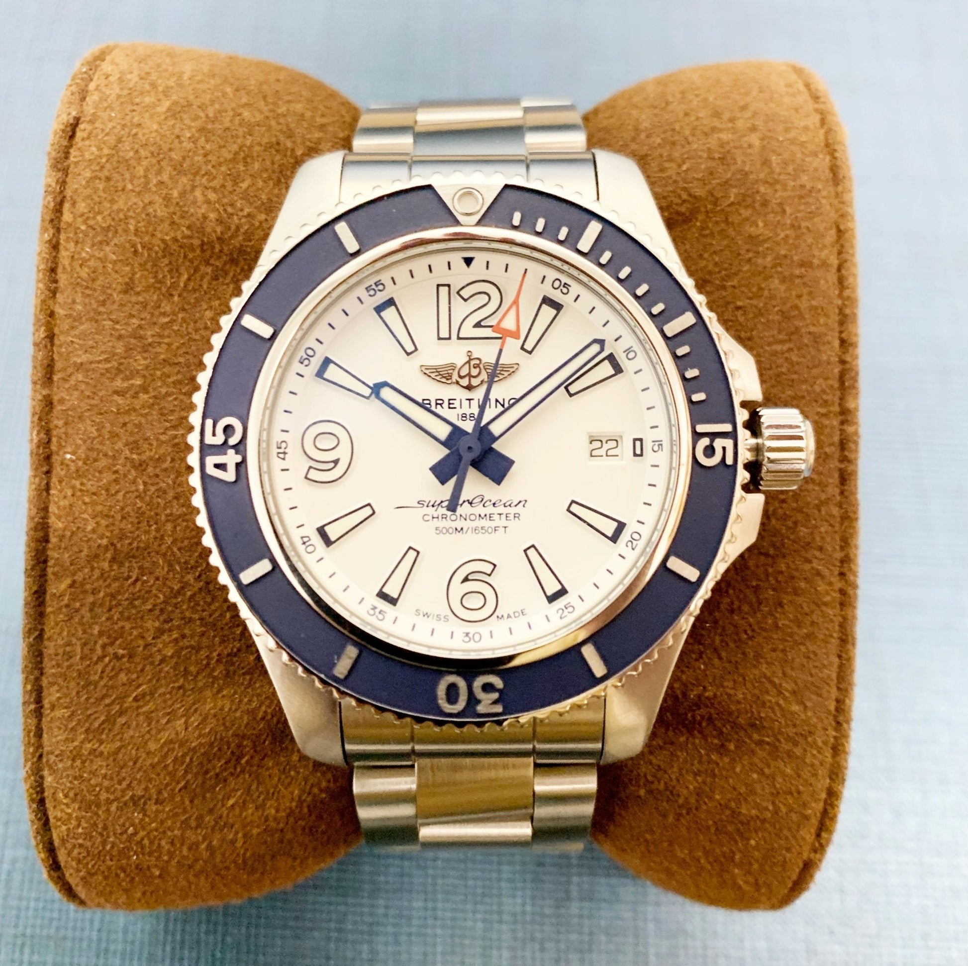  Shop Authentic Breitling Superocean 42mm White Dial Silver Steel Strap Watch for Men - A17366D81A1A1 - Luxxuri