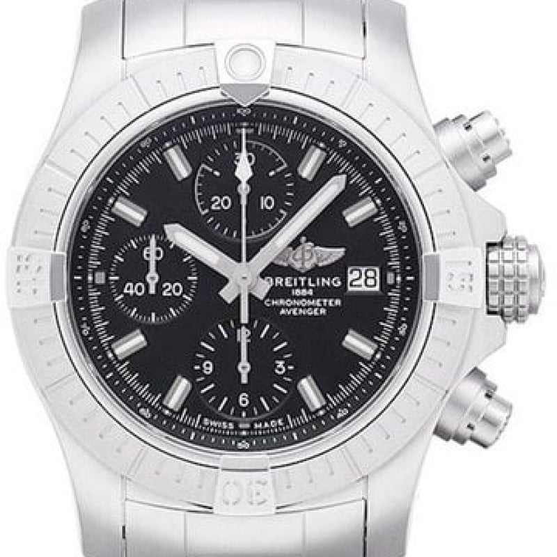  Shop Authentic Breitling Avenger Chronograph 43 Black Dial Silver Steel Strap Watch for Men - A13385101B1A1 - Luxxuri
