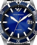  Shop Authentic Emporio Armani Diver Three-Hand Quartz Blue Dial Blue Leather Strap Watch For Men - AR11516 - Luxxuri