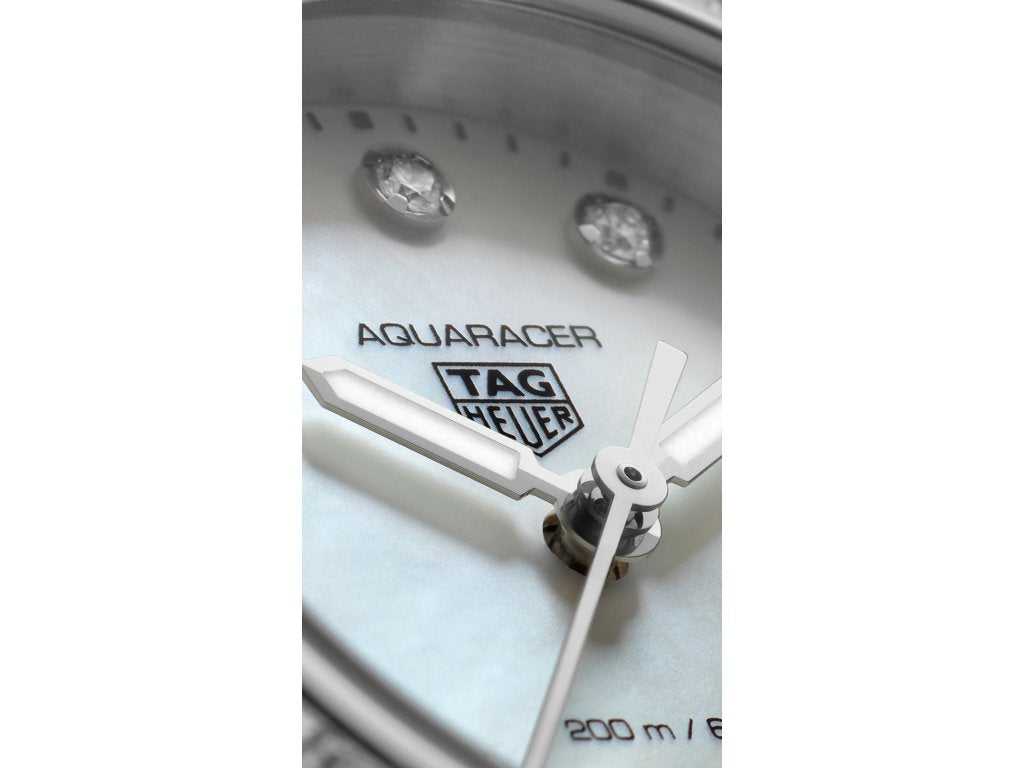  Shop Authentic Tag Heuer Aquaracer Professional 200 Quartz Diamond Mother of Pearl Dial Silver Steel Strap Watch for Women - WBP1417.BA0622 - Luxxuri