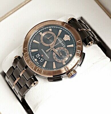  Shop Authentic Versace Aion Chronograph Black Dial Black Steel Strap Watch for Men - VE1D01620 - Luxxuri