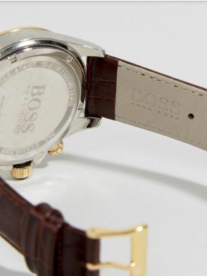  Shop Authentic Hugo Boss Ikon White Dial Brown Leather Strap Watch for Men - 1513174 - Luxxuri