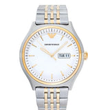  Shop Authentic Emporio Armani Cream Dial Two Tone Steel Strap Watch For Men - AR11034 - Luxxuri