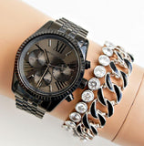  Shop Authentic Michael Kors Lexington Chronograph Black Dial Black Steel Strap Watch For Women - MK5709 - Luxxuri