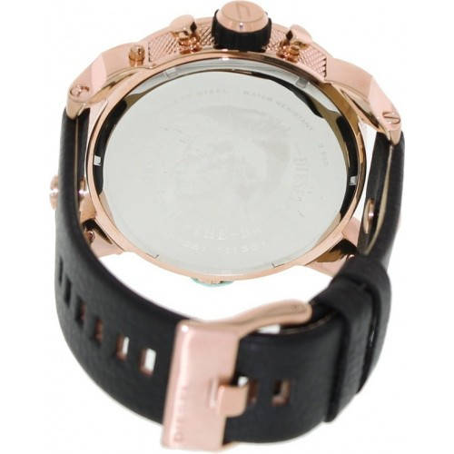  Shop Authentic Diesel Little Daddy Black & Gold Dial Black Leather StrapWatch For Men - DZ7282 - Luxxuri