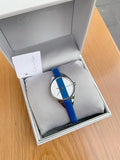  Shop Authentic Calvin Klein Rebel Blue Silver Dial Blue Leather Strap Watch for Women - K8P231V6 - Luxxuri