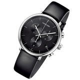  Shop Authentic Calvin Klein High Noon Chronograph Black Dial Black Leather Strap Watch for Men - K8M271C1 - Luxxuri