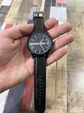  Shop Authentic Armani Exchange Hampton Quartz Blue Dial Black Leather Strap Watch for Men - AX2411 - Luxxuri