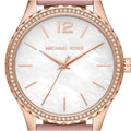  Shop Authentic Michael Kors Layton Three-Hand White Dial Pink Leather Strap Watch for Women - MK2909 - Luxxuri