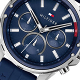  Shop Authentic Tommy Hilfiger Mason Blue Dial Blue Rubber Strap Watch for Men - 1791791 - Luxxuri