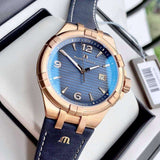  Shop Authentic Maurice Lacroix Aikon Limited Edition Blue Dial Blue Leather Strap Watch For Men - AI6008-BRZ01-420-1 - Luxxuri