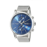  Shop Authentic Hugo Boss Jet Blue Dial Silver Mesh Bracelet Watch for Men - 1513441 - Luxxuri