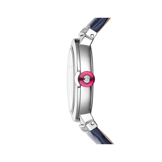  Shop Authentic Bvlgari Lvcea Intarsio Aventurine Diamonds Blue Dial Blue Leather Strap Watch for Women - LVCEA103617 - Luxxuri