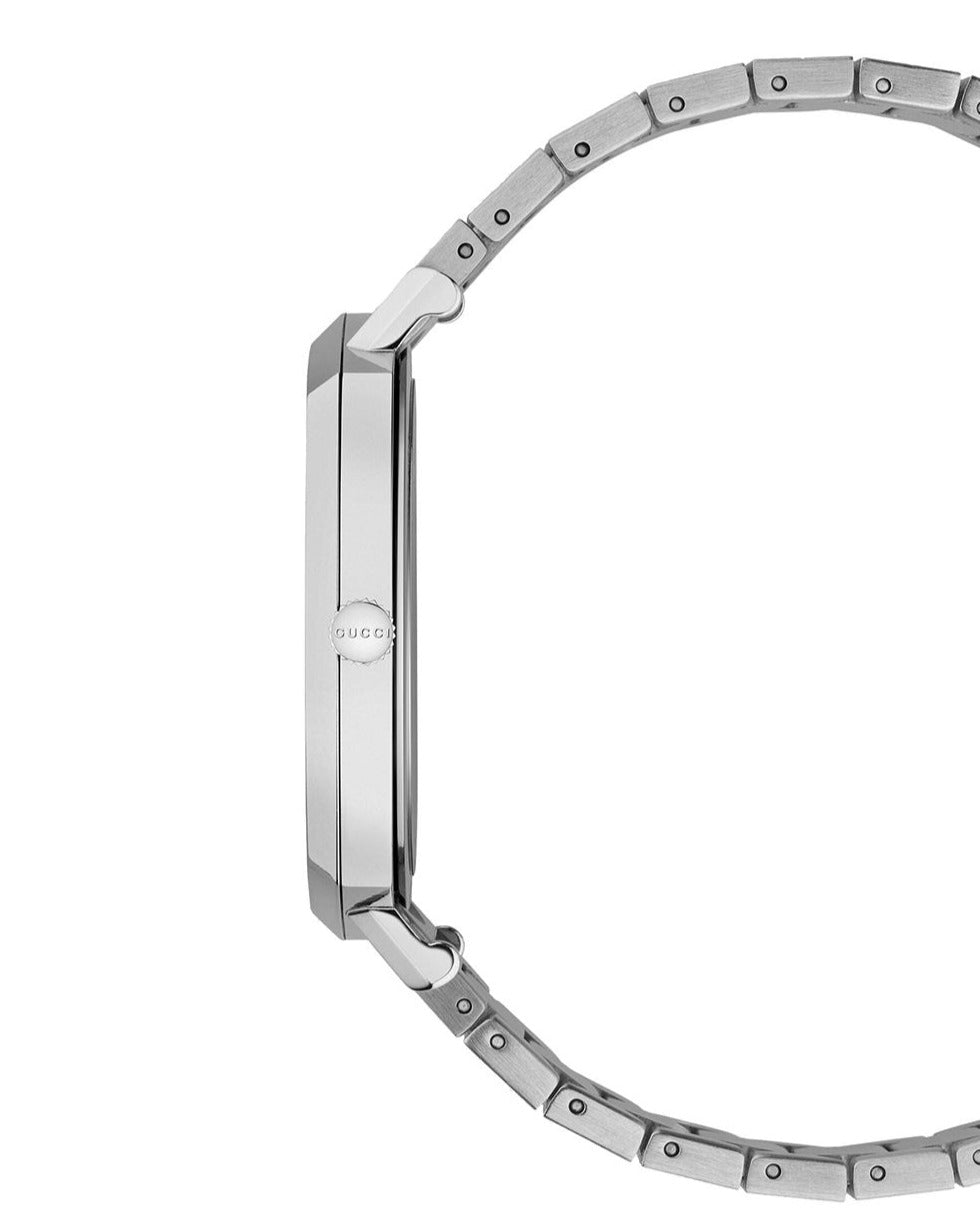  Shop Authentic Gucci Grip Quartz Silver Dial Silver Steel Strap Watch For Women - YA157438 - Luxxuri