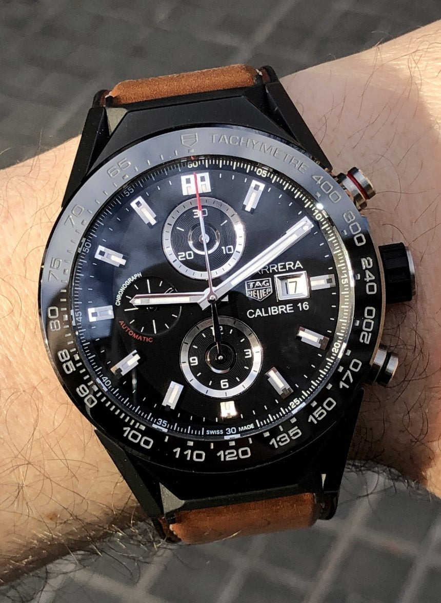  Shop Authentic Tag Heuer Carrera Automatic Chronograph Blue Dial Brown Leather Strap Watch for Men - CBN2A1A.FC6537 - Luxxuri