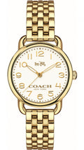 Coach Delancey White Dial Gold Steel Strap Watch for Women - 14502241