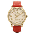 Coach Delancey Ivory Dial Orange Leather Strap Watch for Women - 14502719