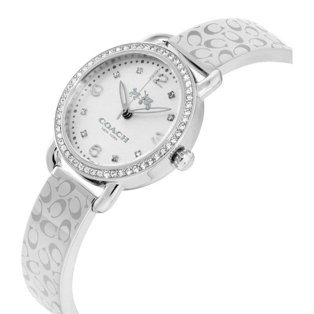 Coach Delancey White Dial Silver Steel Strap Watch for Women - 14502353