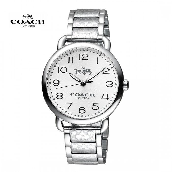 Coach Delancey White Dial Silver Steel Strap Watch for Women - 14502495