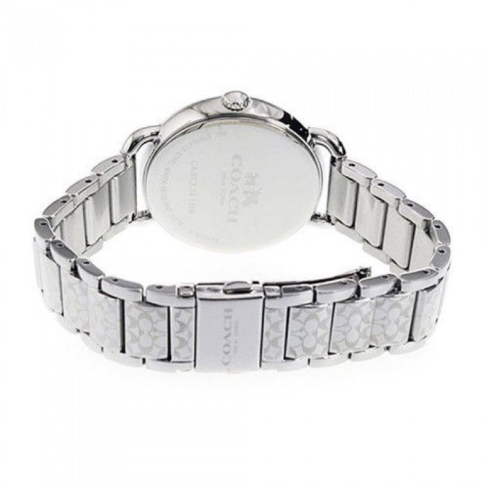 Coach Delancey White Dial Silver Steel Strap Watch for Women - 14502495