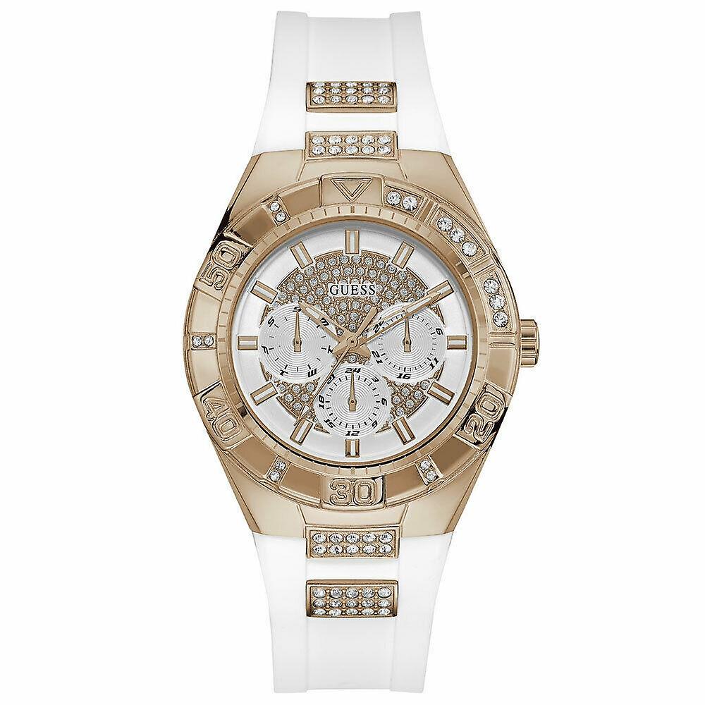  Shop Authentic Guess Luna Diamonds White Dial White Rubber Strap Watch for Women - W0653L4 - Luxxuri