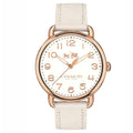 Coach Delancey White Dial White Leather Strap Watch for Women - 14502716