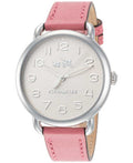 Coach Delancey White Dial Pink Leather Strap Watch for Women - 14502717