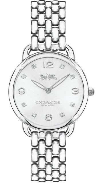 Coach Delancey Slim Silver Dial Silver Steel Strap Watch for Women - 14502781