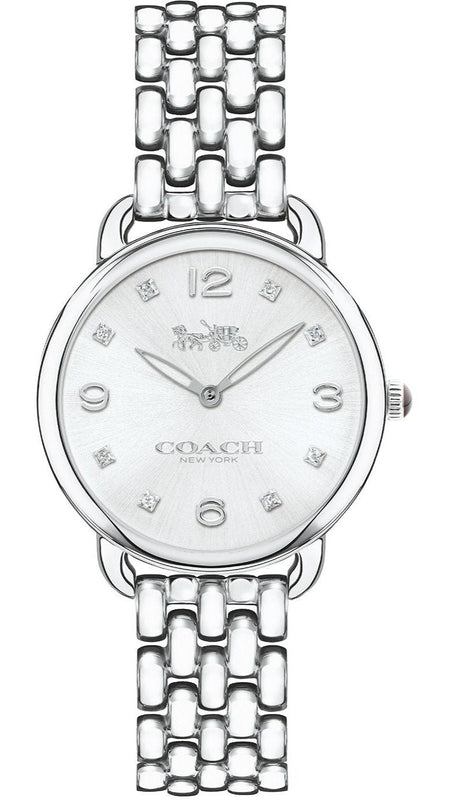 Coach Delancey Slim Silver Dial Silver Steel Strap Watch for Women - 14502781