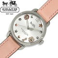 Coach Delancey White Dial Pink Leather Strap Watch for Women - 14502799