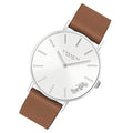 Coach Perry Silver Dial Brown Leather Strap Watch for Women - 14503120