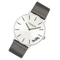 Coach Perry White Dial Grey Leather Strap Watch for Women - 14503155