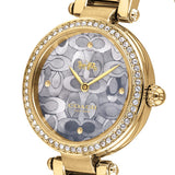 Coach Park Blue Dial Gold Steel Strap Watch for Women - 14503225