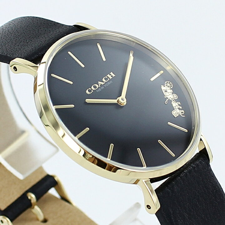  Shop Authentic Coach Perry Black Dial Black Leather Strap Watch for Women - 14503333 - Luxxuri