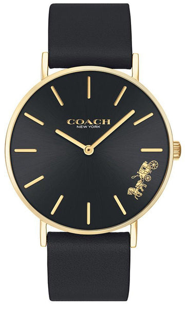  Shop Authentic Coach Perry Black Dial Black Leather Strap Watch for Women - 14503333 - Luxxuri