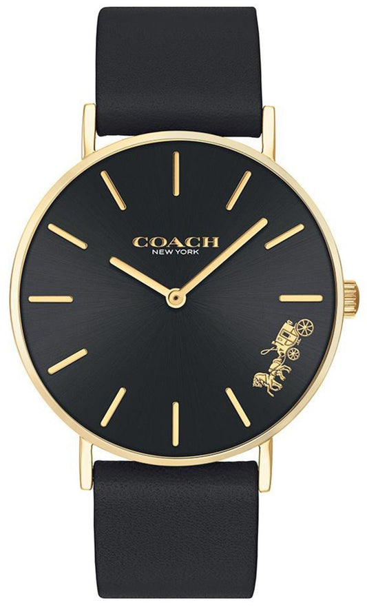  Shop Authentic Coach Perry Black Dial Black Leather Strap Watch for Women - 14503333 - Luxxuri