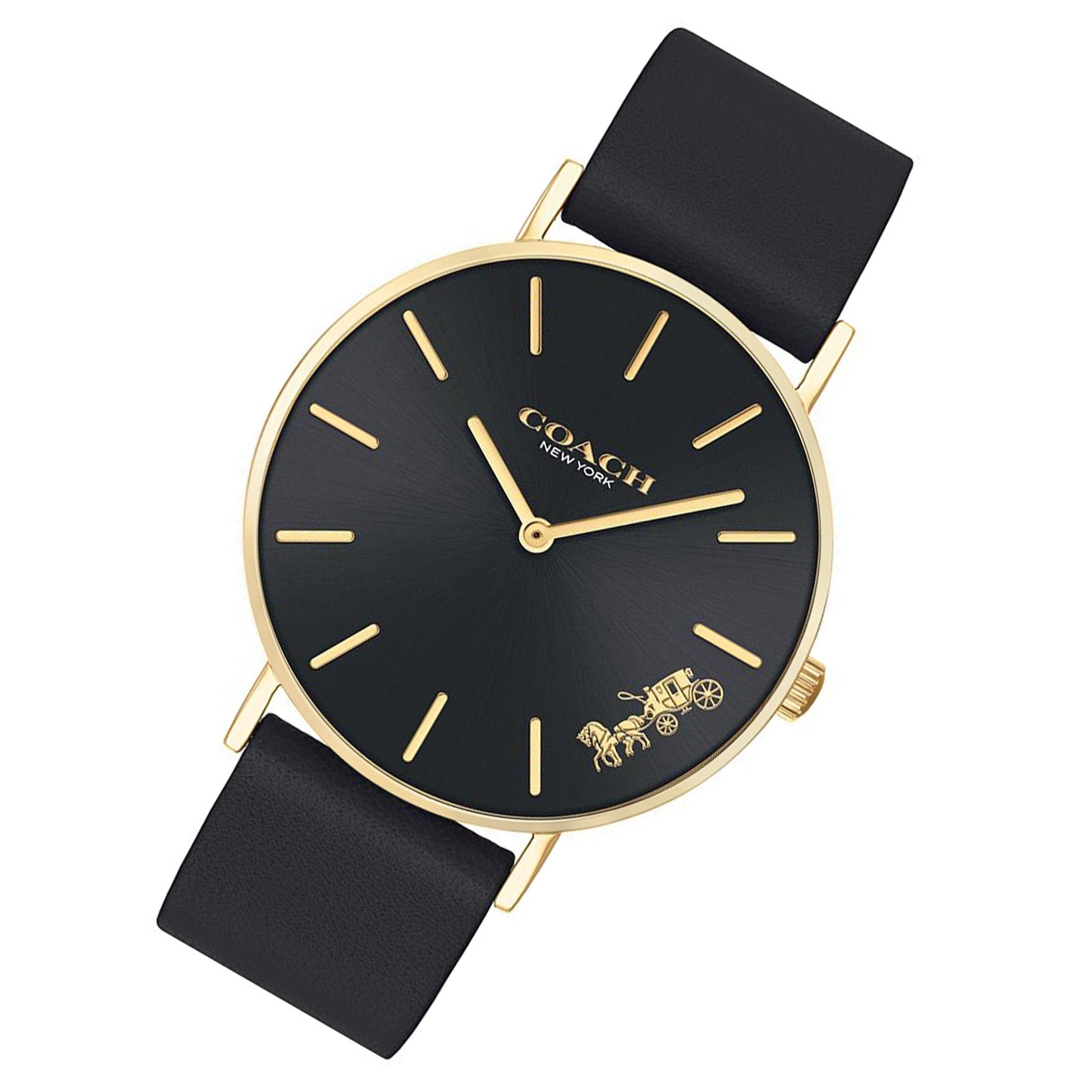  Shop Authentic Coach Perry Black Dial Black Leather Strap Watch for Women - 14503333 - Luxxuri