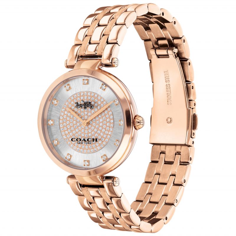 Coach Park Silver Dial Rose Gold Steel Strap Watch for Women - 14503735