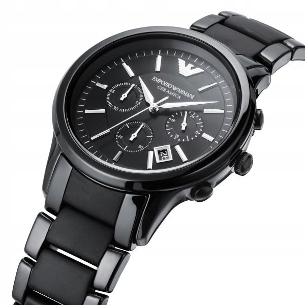  Shop Authentic Emporio Armani Ceramica Chronograph  Black Dial Black Strap Watch For Men - AR1452 - Luxxuri